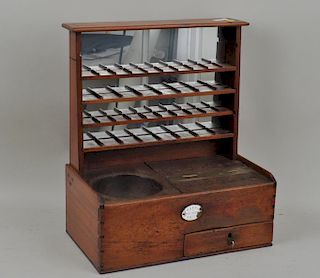 Unique English Mahogany Counting Cabinet