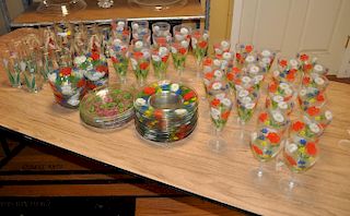 Estate Group Assorted Hand Painted Glassware