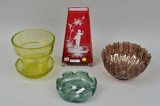 Group Unusual Glass Bowls & Vases