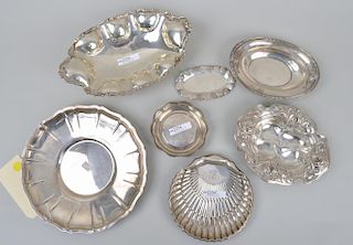 Group Seven Assorted Sterling Trays & Bowls