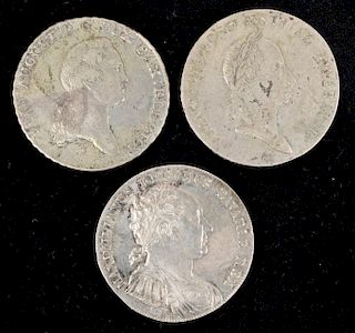 Three German/Austrian Silver Thalers