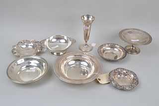 Group Six Sterling Bowls,Vase & Tazza