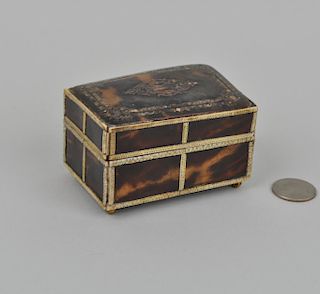 Early Small Inlaid Tortoise Shell Box