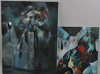 Two Oleg Batrakov O/C Abstract Artworks