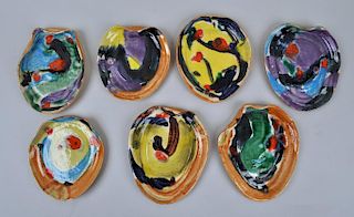 Seven Betty Woodman Glazed Ceramic Trays