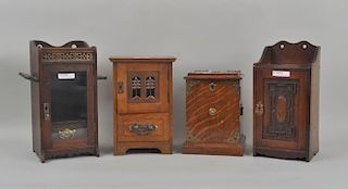 Group Four English Victorian Oak Tobacco Boxes