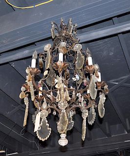 French 8-Light Chandelier & Pair Sconces