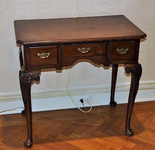 English Queen Anne Carved Mahogany Dressing Table