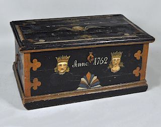 English Early Painted Blanket Chest