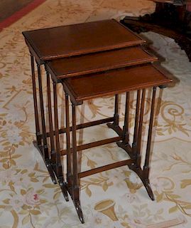 Set Three Regency Style Mahogany Nesting Tables