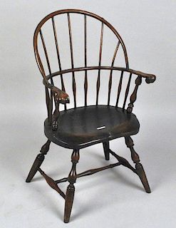 Painted Knuckle Arm Windsor Chair