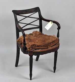 Duncan Phyfe School Carved Mahogany Arm Chair