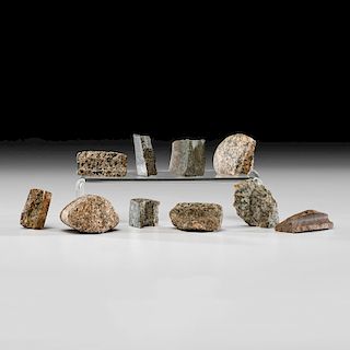 Ten Granite Bannerstone Fragments, Longest 2-3/4 in.