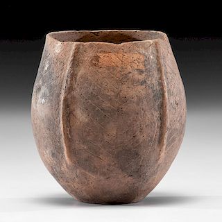 A Mississippian Pottery Jar, 5-1/4 x 4-1/2 in.