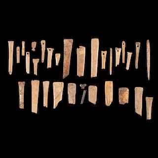 A Frame of Broken Bone Artifacts, Longest 4-1/2 in.