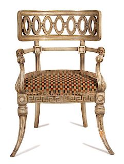 An Italian Style Painted Armchair Height 35 1/2 inches.