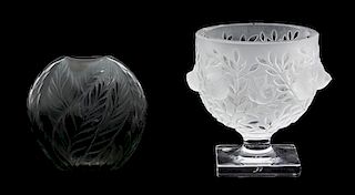Lalique, (Post - 1945), "Bagatelle" Vase and "Filicaria" Vase