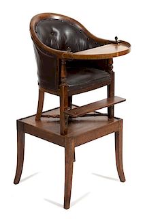A Victorian Mahogany High Chair Height overall 39 inches.