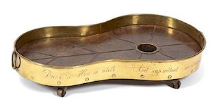 A Regency Brass Mounted Oak Based Well-and-Tree Meat Platter Height 4 x width 22 3/4 x depth 12 7/8 inches.