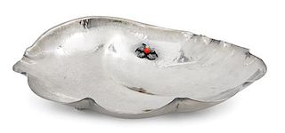 An Italian Silver Shell-form Bowl, Buccellati, Italy, 20th Century, having a coral starfish ornament affixed to the interior of