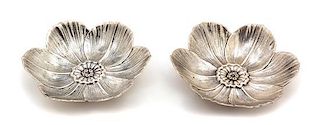 Two Italian Silver Flower Bowls, Maria Buccellati, Milan, 20th Century, Narcissus pattern
