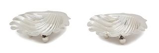 A Pair of Victorian Silver Shell-form Nut Dishes, Frederick Brasted, London, 1866,
