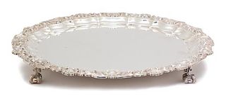 An English Silver Footed Salver, Sheffield, 1959, Tiffany & Co.,