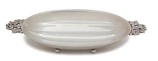 * An American Silver Oval Fluted Dish with Reticulated Handles, Tiffany & Co., New York, NY, 20th Century,