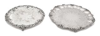 * Two American Silver Plate Oval Serving Trays, Gorham Mfg., Providence, RI, 20th Century,
