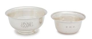 Two American Silver Bowls, , one Revere style