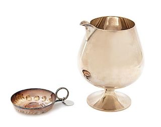Two Pieces of American Silver Barware, Tiffany & Co., Birmingham and New York, comprising a brandy warming balloon and a sommeli