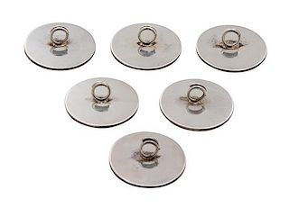 Six American Silver Place Card Holders, Cartier, New York, NY, 20th Century,