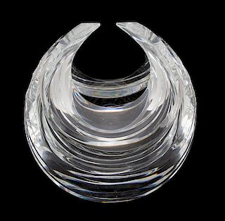 A Signed Hoya Cut Crystal The Balance of Forces Bowl Height 9 inches.