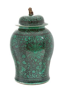 A Chinese Porcelain Covered Jar Height 24 1/2 inches.