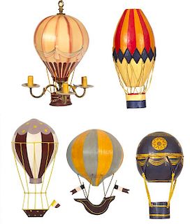 A Collection of Hot Air Balloon Wall Mounts Height of tallest 18 inches.
