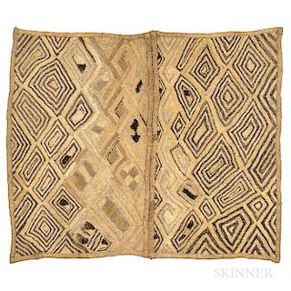 Kuba Cloth, two panels of Kuba cloth, mounted in Plexiglas box, 24 1/2 x 20 1/2 in.Provenance: The Nicholas Rubano collection, New Hamp