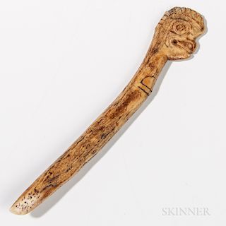 Northwest Coast Bone Trap Stick, mid-19th century, ht. 8 3/4 in.Provenance: Private collection, New York City.