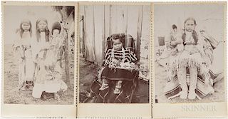 Three Cabinet Cards Photos of Native American Children, depicting Kiowa children, photos, 5 1/2 x 4 in.