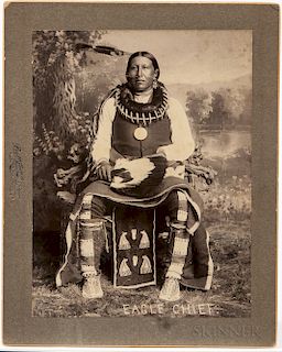 Large Photograph of Sac Fox Eagle Chief, Prettyman Studios, albumen print, photo 8 1/4 x 6 1/4 in.