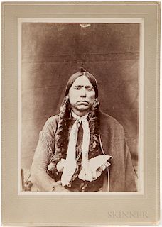 Cabinet Card Photo of Chief Quanah Parker, chief of the Comanche, photo 5 1/2 x 4 in.