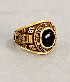 10 karat gold mens college ring, Bradley University 1968.