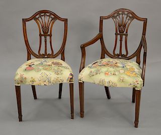 Set of ten Federal style mahogany dining chairs, all very clean condition. ht. 37 1/2 in.