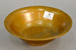 Early heavy bronze bowl. ht. 3 in., dia. 9 in.
