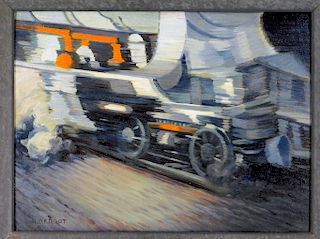 Harry Froot Art Deco Locomotive in Motion Painting