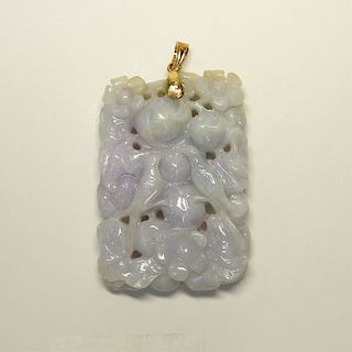 Chinese Qing Dynasty Lavender Jade Avian Pendant