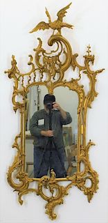 19C American Chinese Chippendale Gilt Wood Mirror
