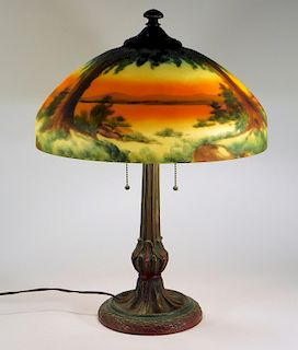 Jefferson Reverse Painted Scenic Sunset Table Lamp