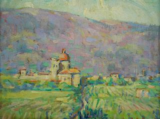 George Noyes Impressionist O/B Landscape Painting
