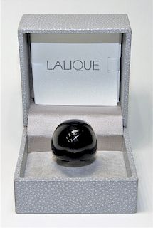 Lalique France Black Crystal Gourmande Ring