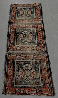C.1875 Chinese Wool Geometric Carpet Rug Runner